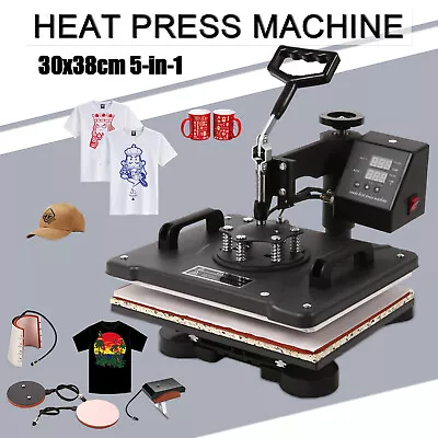 12 X15  5 In 1 T-Shirt Heat Press Machine Transfer Sublimation Mug Hat Plate • $136.99