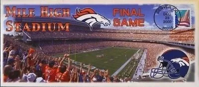 Denver Broncos Final Game Mile High Stadium Colorado Dec 2000 Usps Postal Cover • $20.99