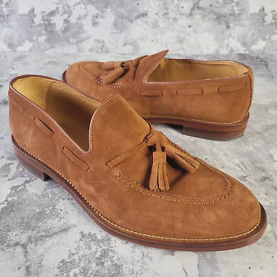 CHARLES TYRWHITT Suede Loafers Boat Shoes Mustard Brown Tan UK 8 Casual Slip On • £69.95