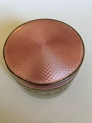 £79.99 • Buy Garrard Sterling Silver Enamel Guilloche & Etched Glass Trinket Box 1930