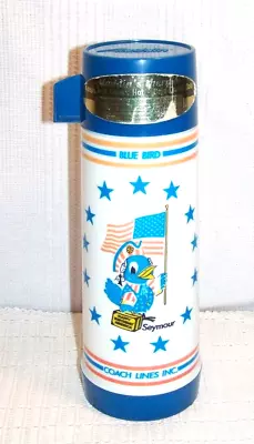 Vintage Aladdin 1 Pint Thermos 1976 Blue Bird Bicentennial Coach Lines • $12