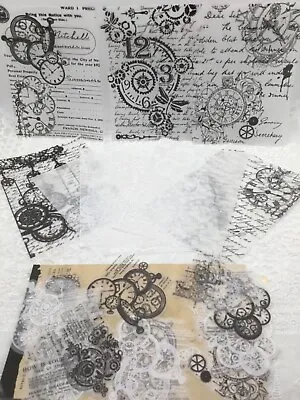 Steampunk Clock Vellum Sheets & Stickers  Junk Journaling Ephemera Scrapbook • £5.65