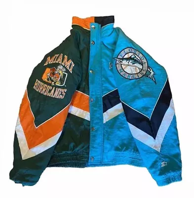 Vintage Florida Marlins/Miami Hurricanes Hometown Hero Starter Jacket Size Small • $599.99