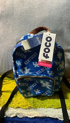 UK Wildcats Blue & White Logo Foco Mini Nylon Bag  Zip Backpack Style • $44.98