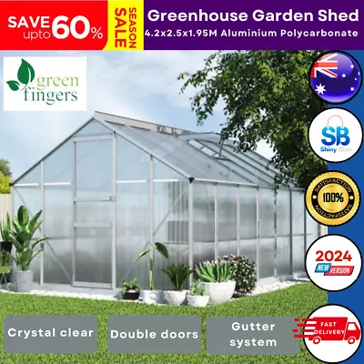 Garden Greenhouse Polycarbonate Hot House Plant Storage Large Walk In 422x250cm • $621.97