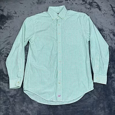 Vineyard Vines Murray Shirt Small Teal Gingham Button Up Long Sleeve Mens • $19.99