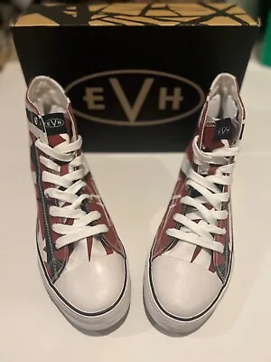 Rare Nib Van Halen 5150 High Top Shoes  White Black Stripe Sz 13 Evh Sneakers • $700