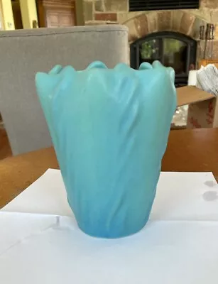 Van Briggle Blue Vase 5  6 Sided With Pattern Very Nice  Colorado Springs  • $50