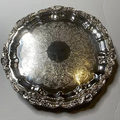 Old English By Poole Footed 5931 EPCA Silverplated Ornate Serving Tray Gorgeous • $40