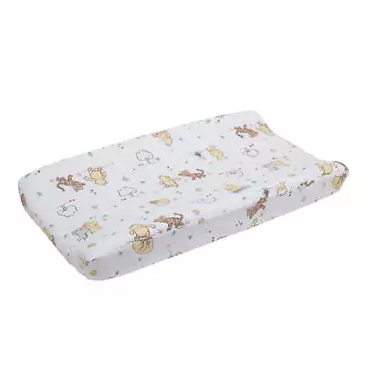  Winnie The Pooh Classic Pooh 100% Cotton Quilted Changing Pad Cover In Ivory • $21.59