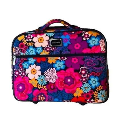 Vera Bradley Rolling Work Computer Bag Carry On Luggage Suitcase Floral Fiesta • $125