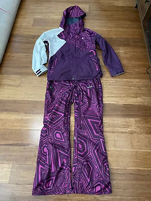 Volcom Snowboard Ski Shell Jacket And Pants Set Purple Women S/M • $100