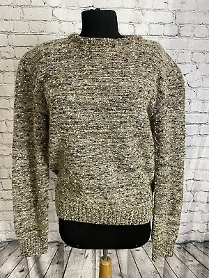 Vintage Gucci Popcorn Texture Brown & Cream Wool Sweater Sz 42 Us 10 *must See* • $114.99