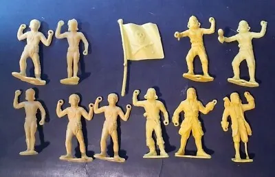 Lot (10) VINTAGE MPC Plastic PIRATES & Natives W/ Flag Yellow Action Figure Toys • $10