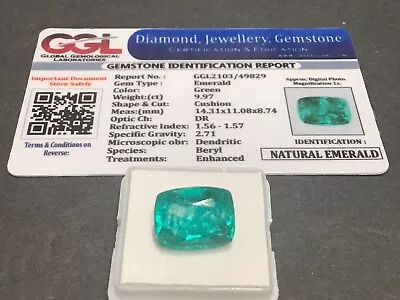 9.97 Cts. Natural Muzo Colombian Emerald  FAST SHIPPING FROM USA Lot 921 • $29.99