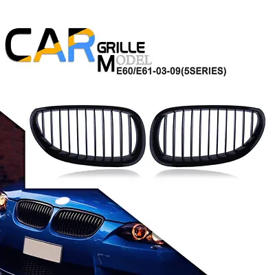 $31.98 • Buy Pair For 2003-2010 BMW E60 525i 530i Gloss Black Front Kidney Grille Grill