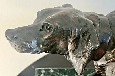$169.99 • Buy ANTIQUE BRONZE FRENCH SCULPTURE EPAGNEUL A L’ARRET  By MOIGNIEZ SPANIEL POINTING