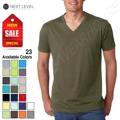 $6.52 • Buy Next Level Men's Premium CVC V-Neck Soft S-XL T-Shirt R-6240