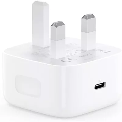 Genuine CE White Wall Charger Plug USB Type-C Apple IPhone IPad • £3.49