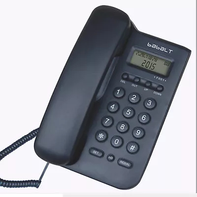 Corded Telephone Caller ID Wall Mount Desktop Handset Home Office Hotel Phone • £12.79