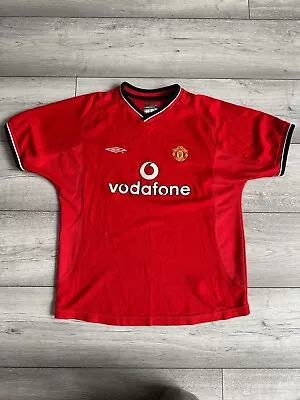 Manchester United FC 2000 2001 Home Shirt Umbro Kit Child Kid 13-14 Yrs Football • $31.07