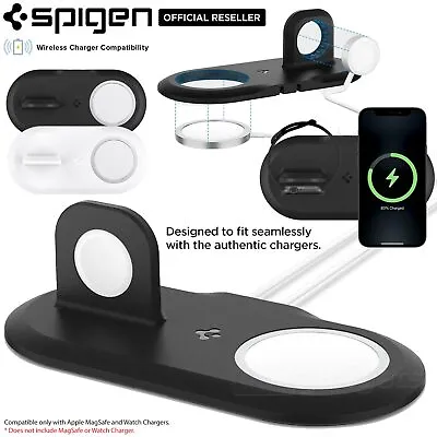 $44.99 • Buy For MagSafe/ Apple Watch Charger Genuine SPIGEN MagFit Duo Charging Dock Stand