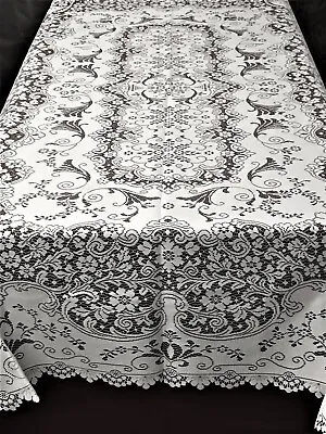 Katherine White Lace Tablecloth 60  X 84  Kitchen Diningroom Wedding Party • $70