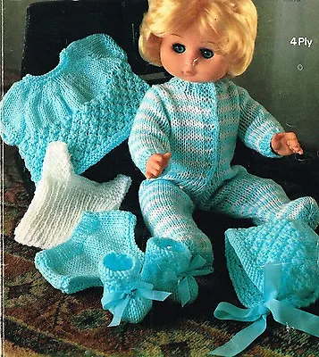 Dolls Clothes Knitting Pattern For 12  14 16 18  Doll. (V Doll 04) • £2.45