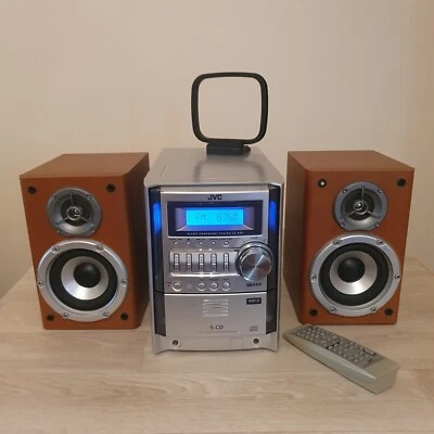 JVC UX-S59 Micro Hi-fi  5-CD Changer Shelf Stereo System FM/AM With Remote   (S) • £69.98