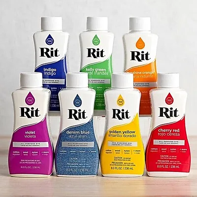 £5.99 • Buy RIT Liquid Dye, Clothing, Fabric, Plastic, Wood, All Purpose Dye 8oz Bottles