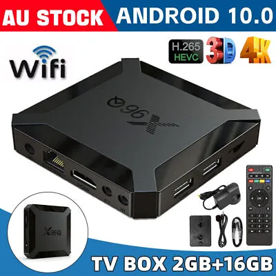 2+16GB 2022TV BOX X96Q Android 10.0 4K HD WIFI Quad-Core Smart Media Player HDMI • $32.99