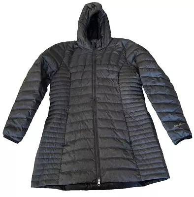 EDDIE BAUER Down Parka Hooded Puffer Jacket Coat Charcoal Gray Women’s XL • $49.99