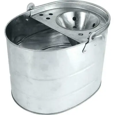 Heavy Duty Metal Mop Bucket Galvanised Strong 16 Litre Capacity For Cleaning New • £11.89