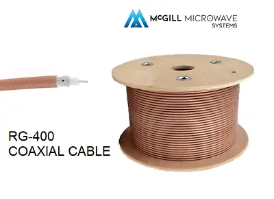 RG400 COAXIAL CABLE 50 Ohm Ultra Low Loss - Indoor/Outdoor DOUBLE SHIELDING • £235