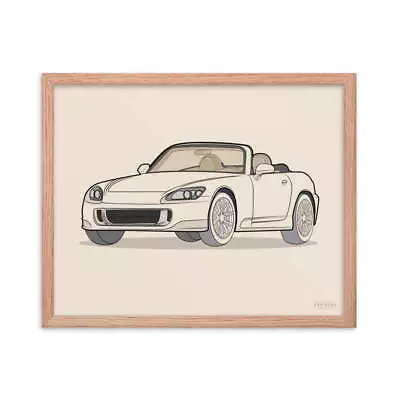 2007 Honda S2000 Front View Framed Enhanced Matte Poster • $52