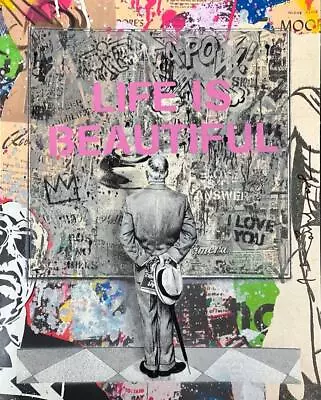 MR. BRAINWASH Street Connoisseur Life Is Beautiful Pink Hand Signed Original • $5400