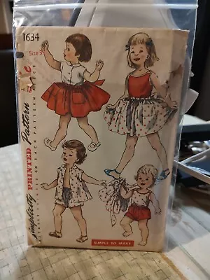 $3.99 • Buy Simplicity Sewing Pattern #1634 Size 3 Toddler
