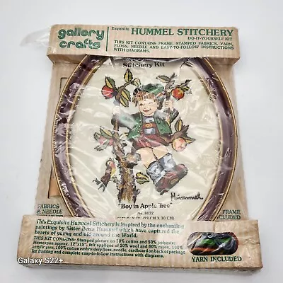 Vintage 1976 Hummel Stitchery Do-It-Yourself Kit  #8032  Boy In Apple Tree  • $75