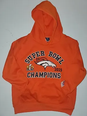 Denver Broncos 2015 Superbowl 50 Champions Orange Hoodie Youth Small • $35