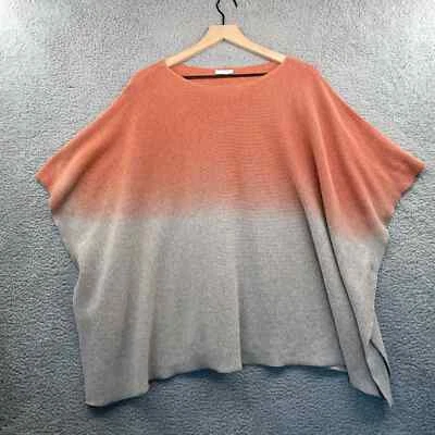 $25.99 • Buy PURE JILL J. JILL Knit Sweater Poncho Women's One Size Ombre Orange Gray