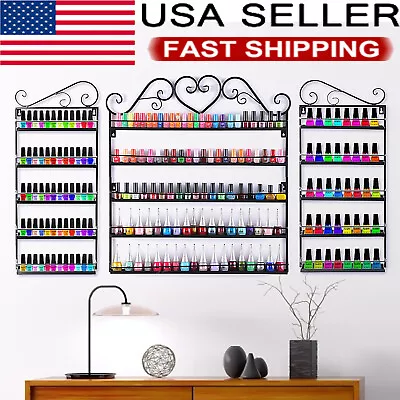 5 Tier Metal Nail Polish Rack Wall Mounted Display Organizer Nail Polish Holder  • $21.99