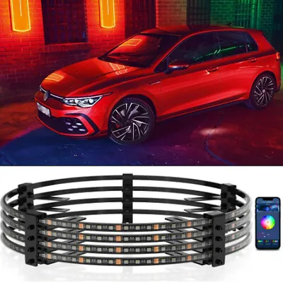 Car RGBW LED Wheel Ring W/Turn Signal & Tail Light For VW Golf GTI MK5 MK6 MK7 • $109.01