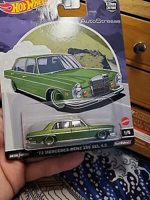 Hot Wheels Premium Car Culture Auto Strasse '72 Mercedes-benz 280 Sel 4.5 • $6.99