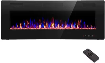 Electric Fireplace 50 Inch Recessed And Wall MountedThinnestTouch ScreenTimer • $184.49