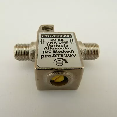 TV Radio Aerial F Screw Type Variable Signal Reducer Attenuator 1 - 20dB  101084 • £9.81