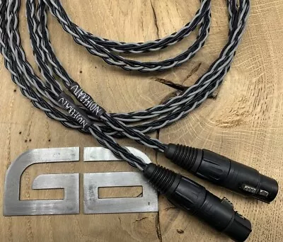 1m Pair Of Nosferatu 8 Core OCC 5N Pure Silver Balanced Interconnects • £175