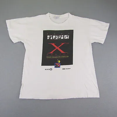 Vintage Nike Shirt Mens Large White Single Stitch Oregon State Games 1995 90s ^ • $69.97