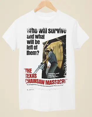 The Texas Chainsaw Massacre - Movie Poster Inspired Unisex White T-Shirt • £14.99