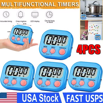 4Pack Magnetic LCD Digital Kitchen Cooking Timer Count-Down Up Clock Loud Alarm • $12.25