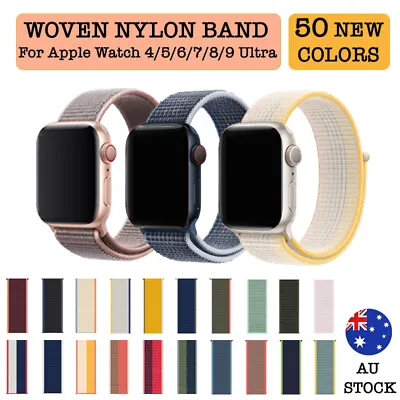 $5.50 • Buy Woven Nylon Sport Strap Band 40 41 42 44 45 49mm For Apple Watch 9 8 7 6 5 4 SE